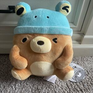 Frogma plush bear with a blue frog hat 12 inch